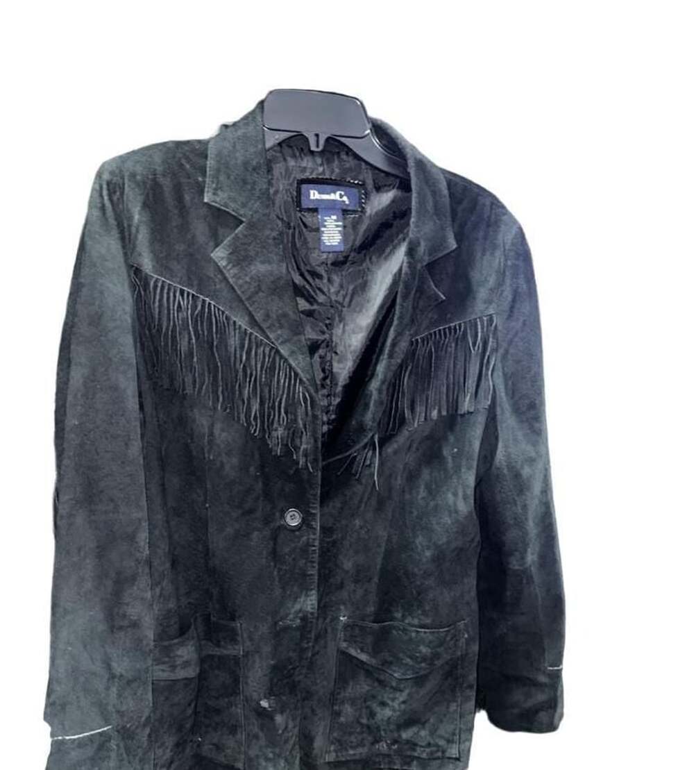 Denim & Co. Suede Fringe Jacket Size M